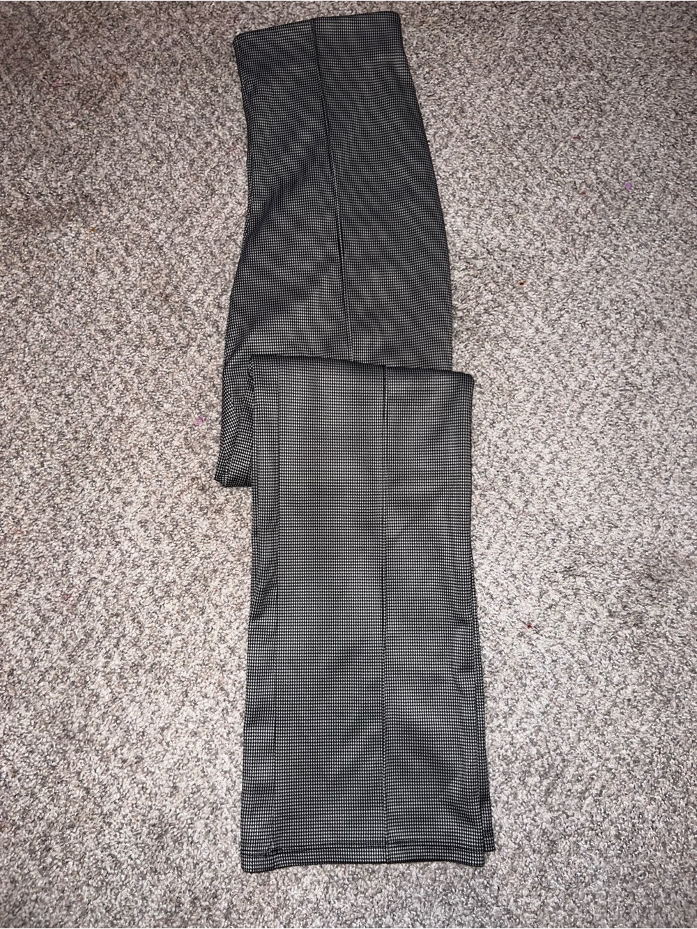 Women Black Micro-Check Dress Pants